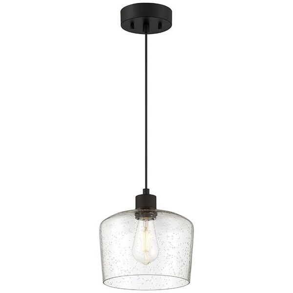Access Lighting Port Nine Chardonnay, Chardonnay LED Pendant, Matte Black Finish, Seeded Glass 63141LEDDLP-MBL/SDG - main